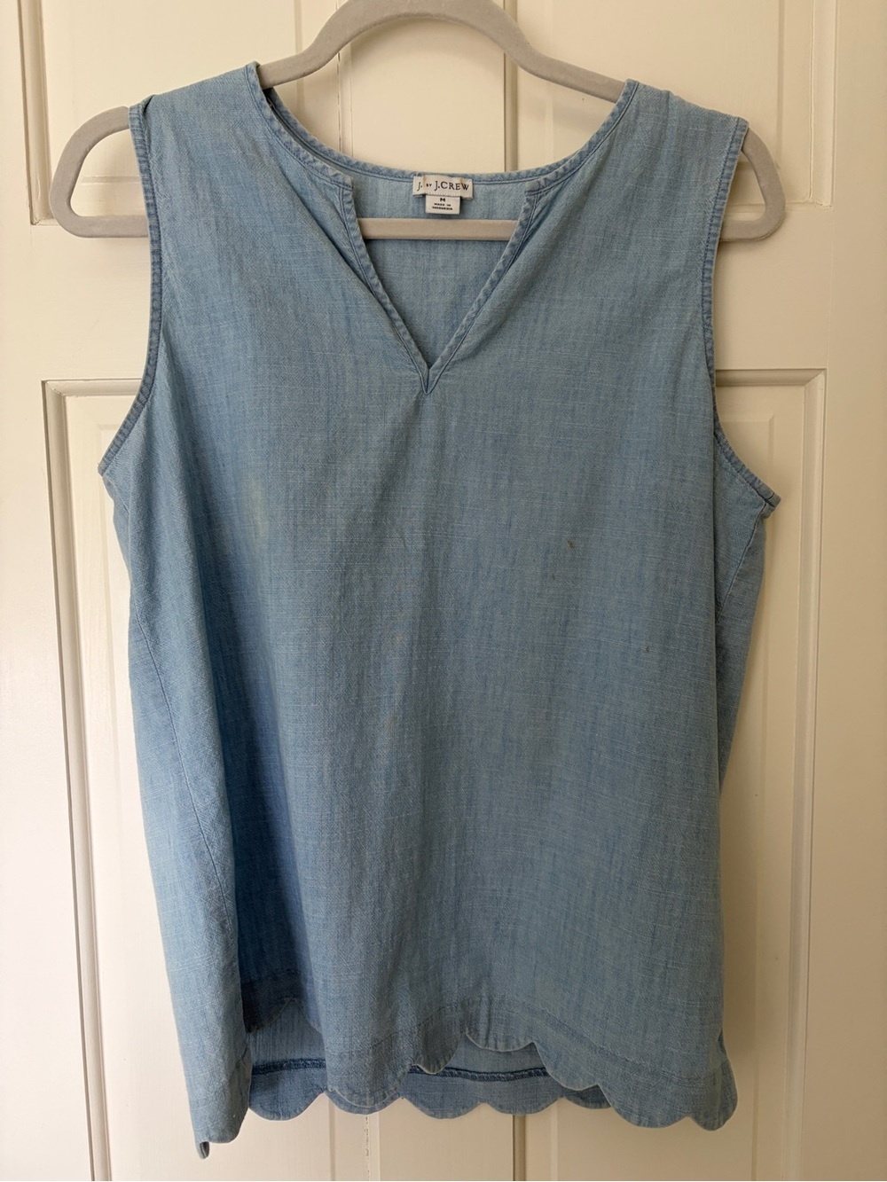 J. Crew Light Chambray Sleeveless V-Neck Top